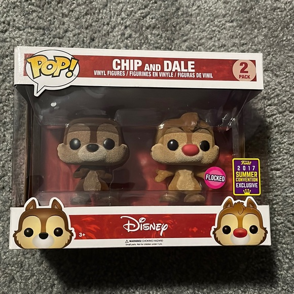 Disney Funko Pop 2 pk Chip and Dale Flocked Exclusive MIB